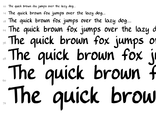 DJB Writes a Lot font waterfall